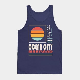 Ocean City Maryland Retro Vintage Sunset Tank Top